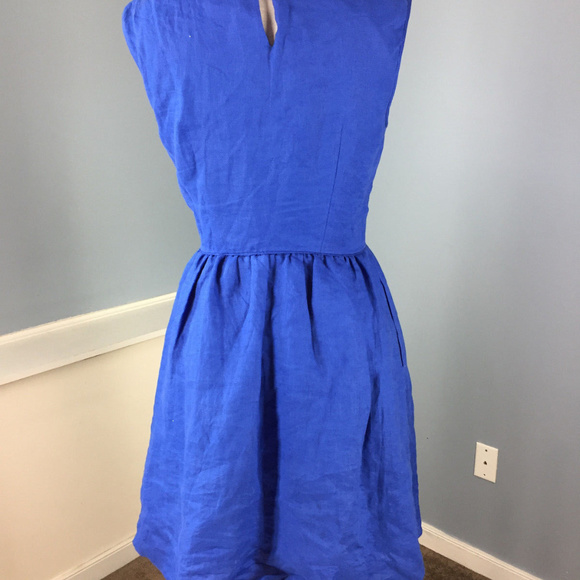 J Crew Regal Cobalt Blue Linen Dress XS 2 - Picture 5 of 6